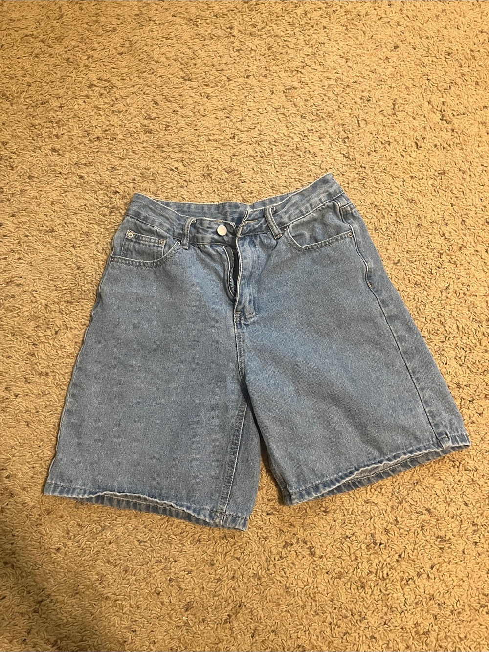 High-Waist Blue Denim Shorts